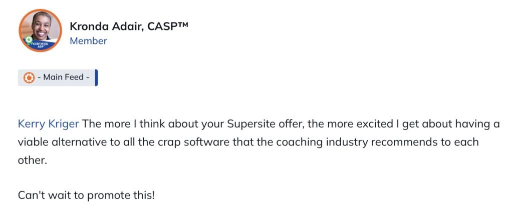 Kronda Adair Supersite Testimonial